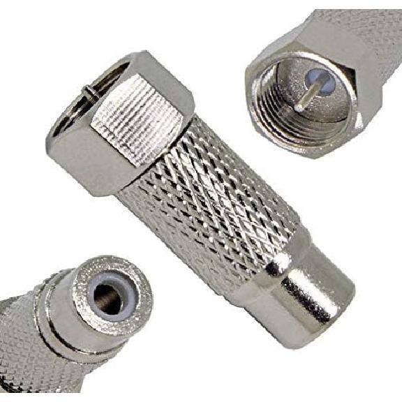 Accessonico F Type Male Plug to RCA Female Jack RF Video TV Cable Adapter 75 Ohm Connector Coupler Converter Replacement for Atari 2600 TV/7800