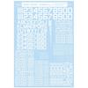 Sankomark Industries Leptogida Water Transfer Decals for Plastic Models, M01, 60 Degrees, Numbers & Letters, White, 13.5 X 19.5 Cm, Wing Decal Series