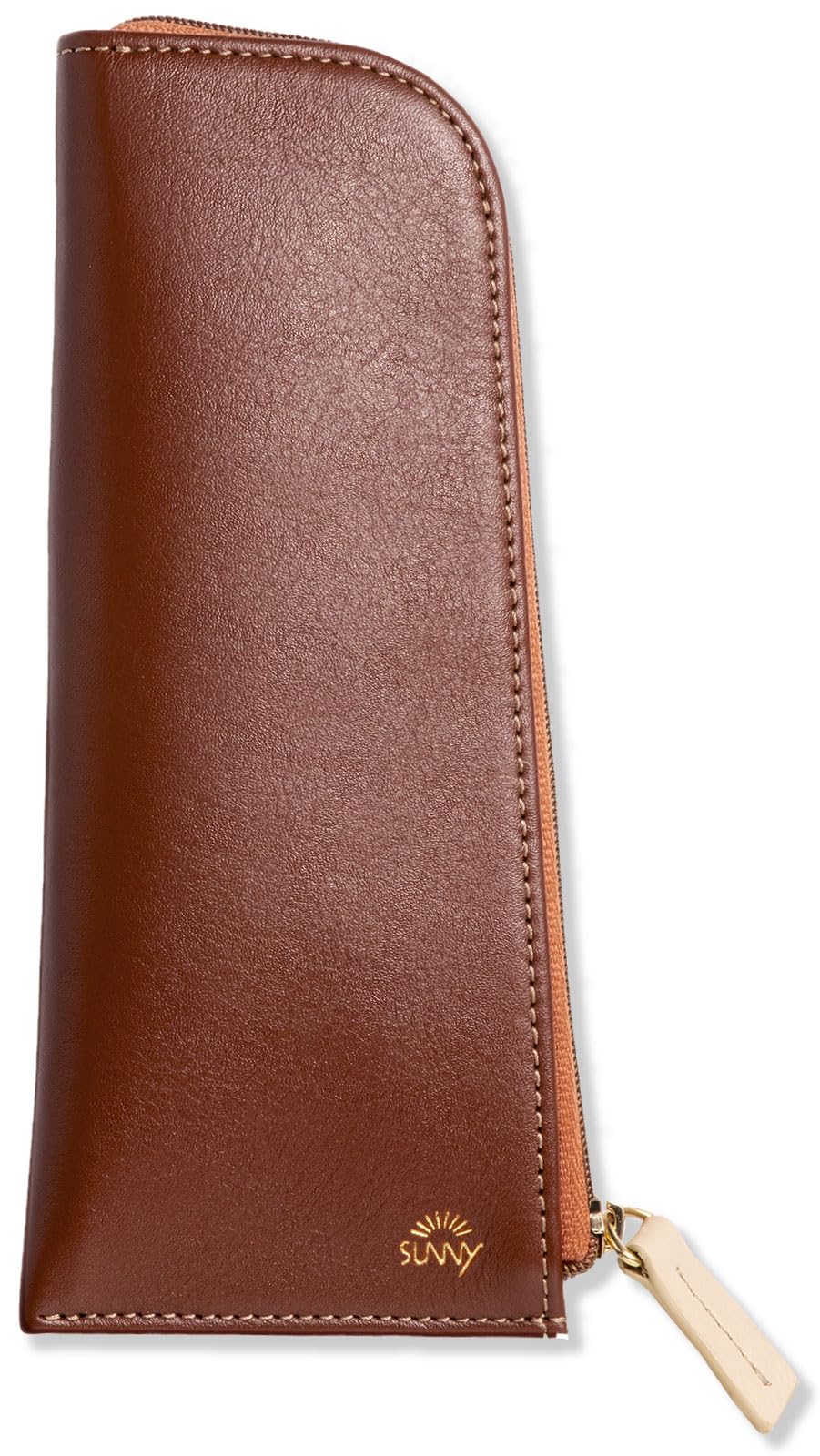 

Iroha Publishing SUNNY FLAT PEN CASE Genuine Leather Pencil Case L-LSLP-M-01 Brown,