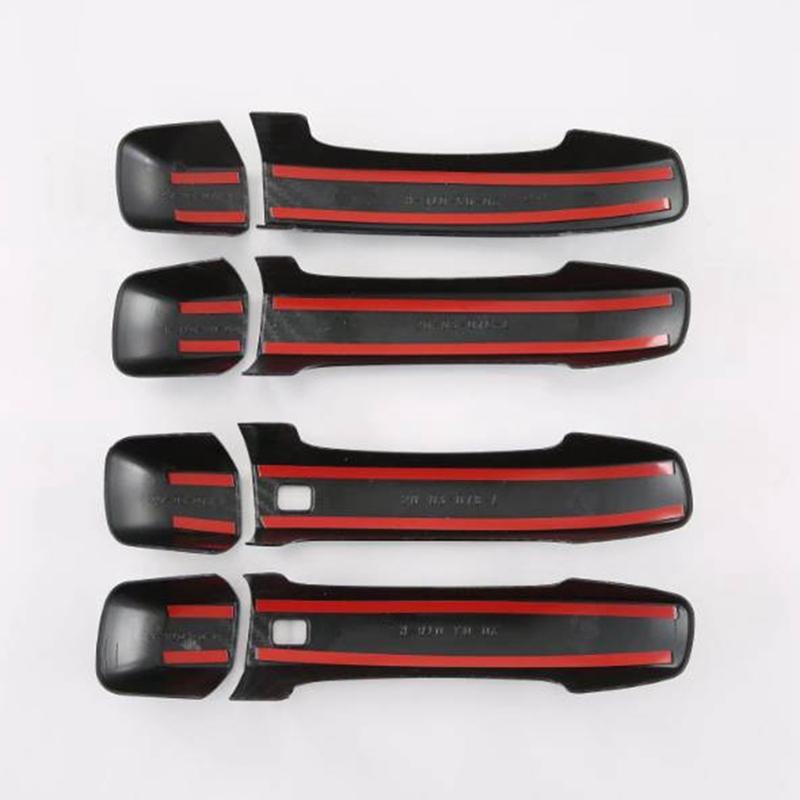 For Kia MOHAVE ABS Carbon Fiber Door Handle Cover Trim Decorator Sticker Exterior Accessories