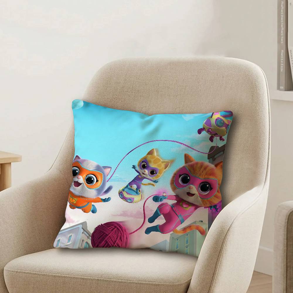 Junior Super Kitties Personalized Pillow Dust Cover Bedroom Kids Party Decoration Pillowcase Birthday Children Gift