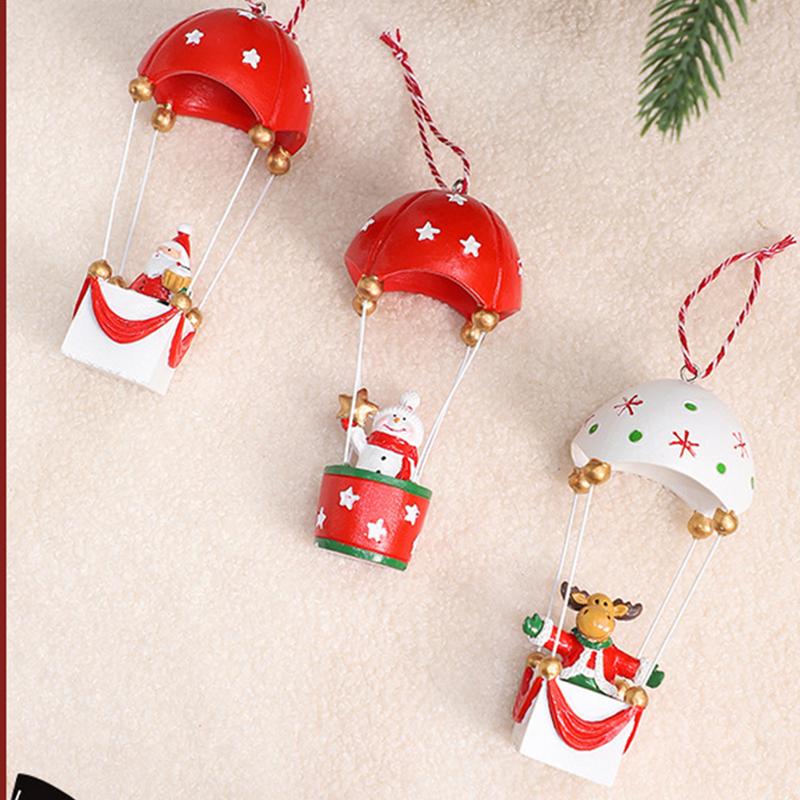 Christmas Parachute Flying Toys Snowmen In Parachute Decoration Christmas Tree Decoration Toys Parachute Santa Claus Ornament