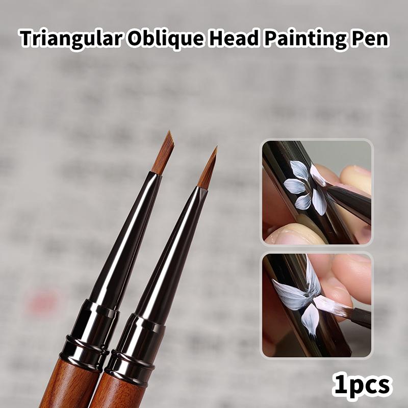 Triangular Nail Art Brush Pen 3D Tips Pattern Phototherapy Acrylic Nail Brush Uv Gel Diy Manicure Tools Wood Handle Nail Brushes
