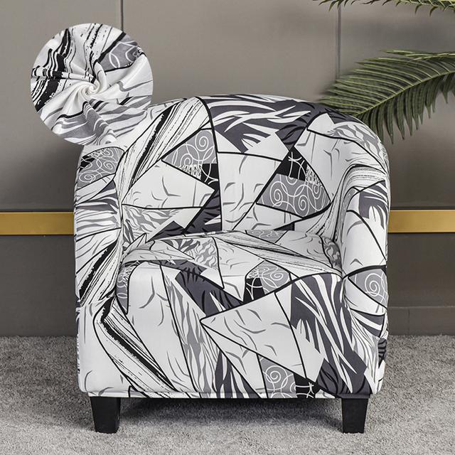 Levivel Club Chair Slipcover Stretch Armchair Printed Tub Chair Cover Living Sofa Cover Spandex Couch Cover Designed For Bar Counter Family Room