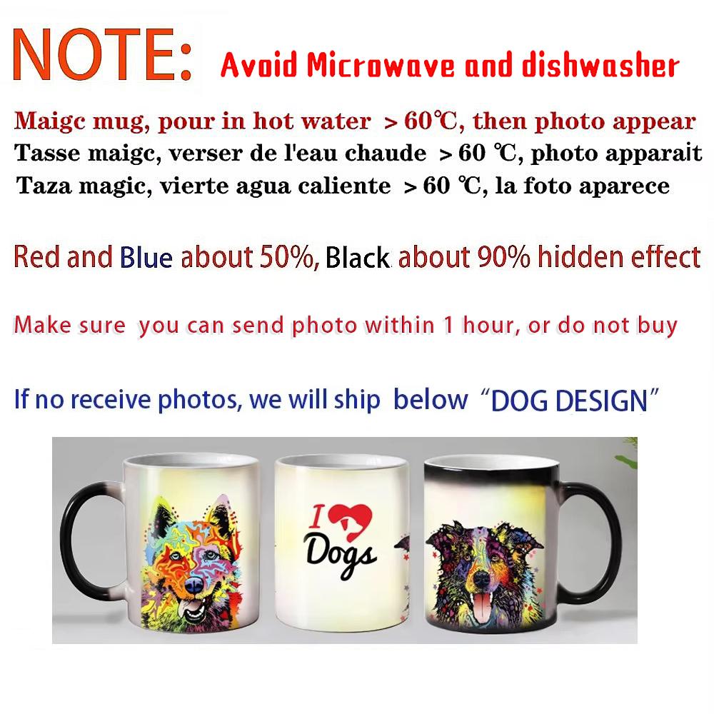 Personalisierte Zaubertassen, individuelle Farbwechseltasse, durch Hitze aktiviert, jedes Bild, Foto oder Text wird auf die Tasse gedruckt, Geschenk zum Muttertag für Papa