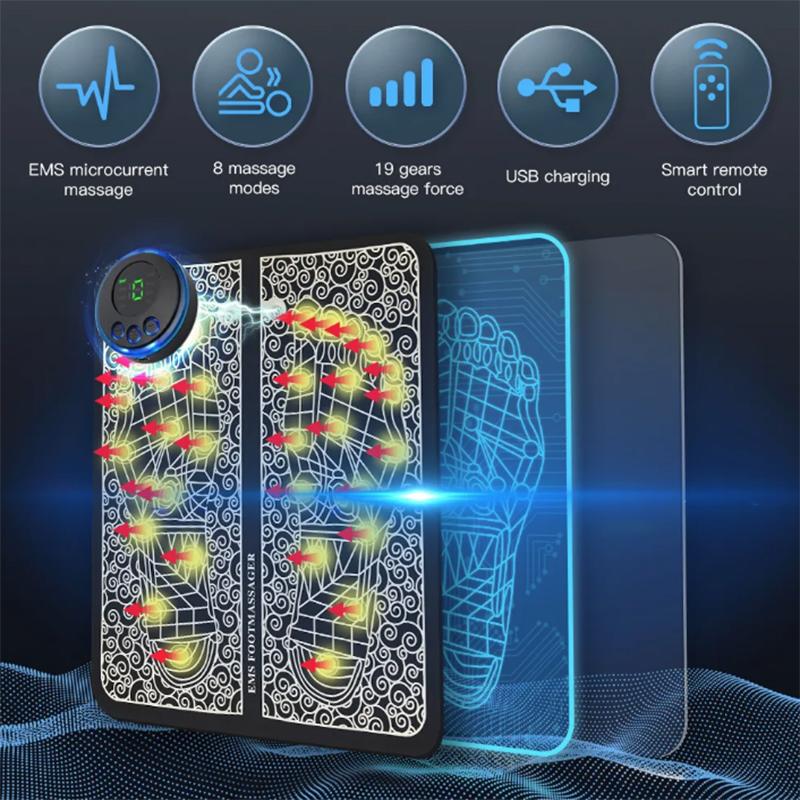 Electric Foot Massager Pad Muscle Massage Relaxation Trainer For Massage Fitness Outdoor Sport Home Family Relax with Remote Control