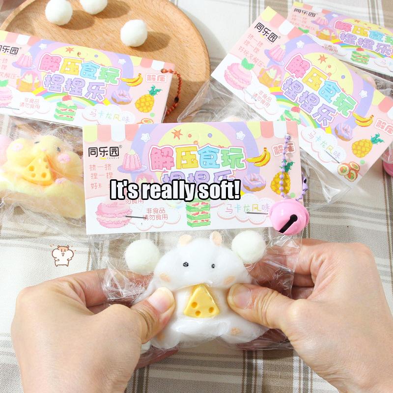 Cartoon Cute Hamster Waffles Paws Squeeze Toy Silicone Pinch Stress Relief Toy For Kids Gift
