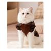 Pet Brown Plaid Dress  Autumn Winter Hoodie Cat Teddy Jacket Dog Dresses Puppy Clothes Draw Comfortable Warm Pet Bow Skirt