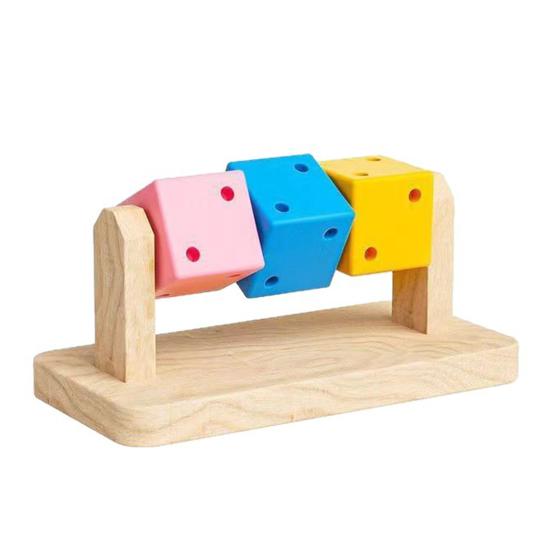 

Игрушка для обогащения хомяка Деревянные раскрашенные кубики Игрушка-грызунок для морской свинки Игрушка для стачивания зубов питомца для карликовых хомяков, кроликов, песчанок, шиншилл