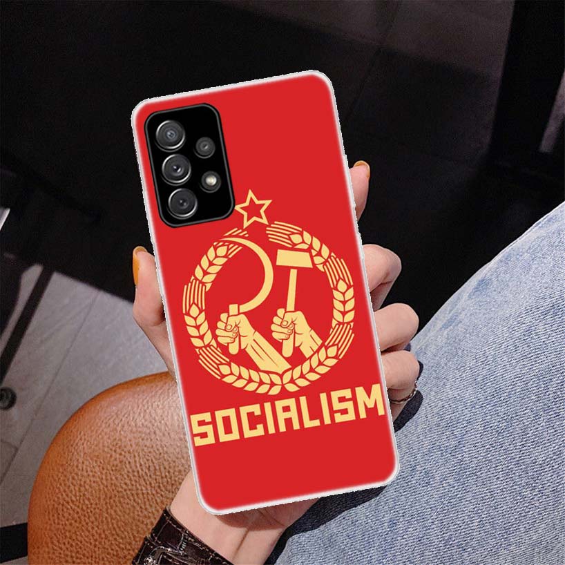 Soviet Union USSR Flag Cover Phone Case For Samsung Galaxy A53 A52 A73 A72 A12 5G A13 A22 A23 A32 A33 A02S A03S A42 A43 A50S Coq