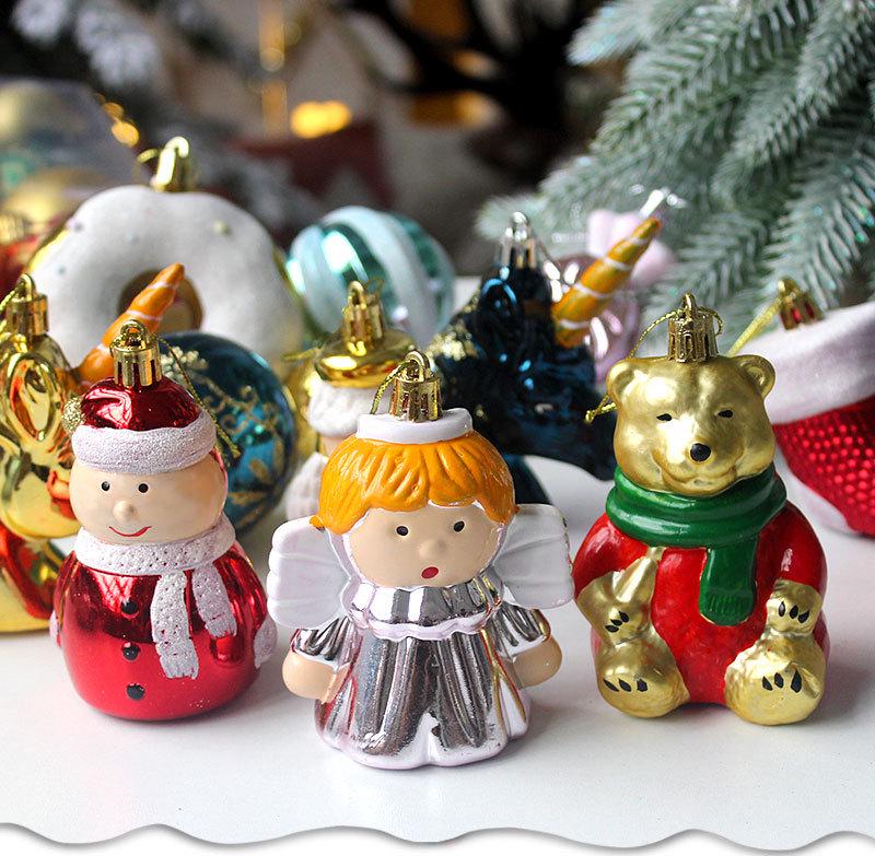 Set di 72 Palline di Natale Irregolari Verniciate ed Elettroplaccate per Decorazioni sull'Albero