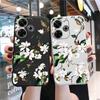 Flowers Soft silikonové pouzdro pro Samsung A55 A35 M35 S24 Xiaomi Redmi Note 13 Pro 13C 14 Poco C65 iPhone Huawei Honor 200 Realme Camera Shockproof Cover