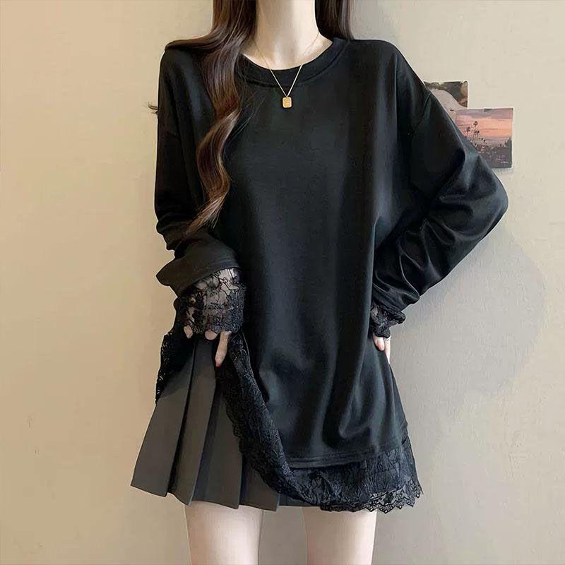 

Elegant Lace Trim Base Layer Top: Women s Slimming Autumn-Winter 2025 Fashion 2XL [Recommended 130-145 lbs]