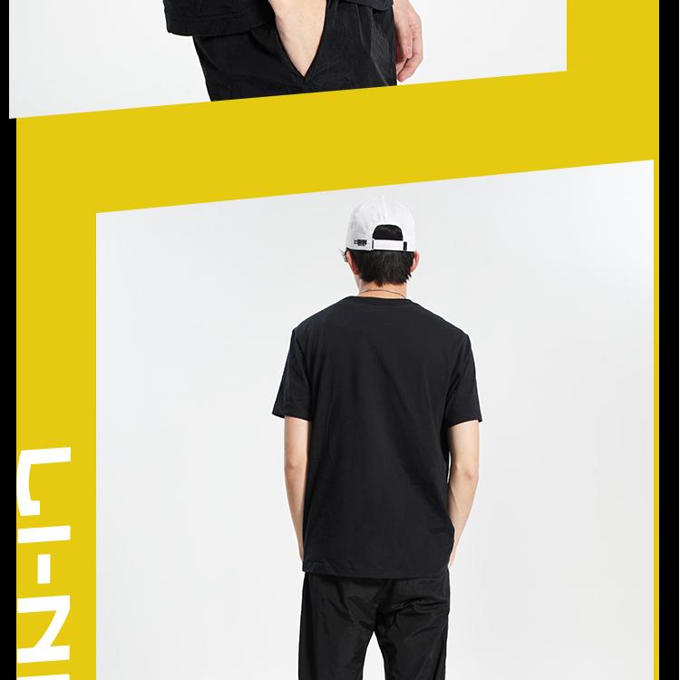 Li-Ning Badfive Basketball Series Theme Short Sleeve T-Shirt Men Tops Black AHSQ141-1