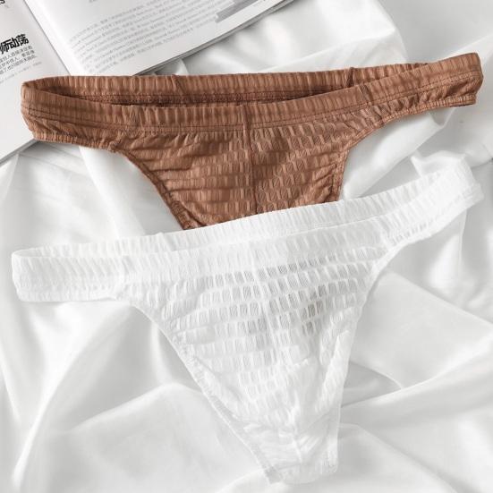 Pánské tanga Sexy Nízký pas G-string Bikini Kalhotky Ultra tenké T-back Spodní prádlo Pánská podpůrná kapsa Spodní prádlo