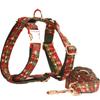 Festive Green Snowflake Pet Collar & Plaid Leash Set with Bow
