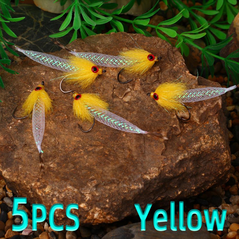 5 Stück/Box Schnell sinkend Mylor Flash Tube Streamer Fliege Leicht Großvolumig 5 Farben verfügbar Forelle Barsch Hecht Angelköder