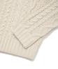 COVERNAT Mixed Texture Fisherman Crew Neck Knit Ivory