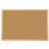 Tableau liège q-connect mural cadre bois pin naturel 2 faces inclus 5 épingles mémo fixation mur épaisseur 1mm 40x30cm