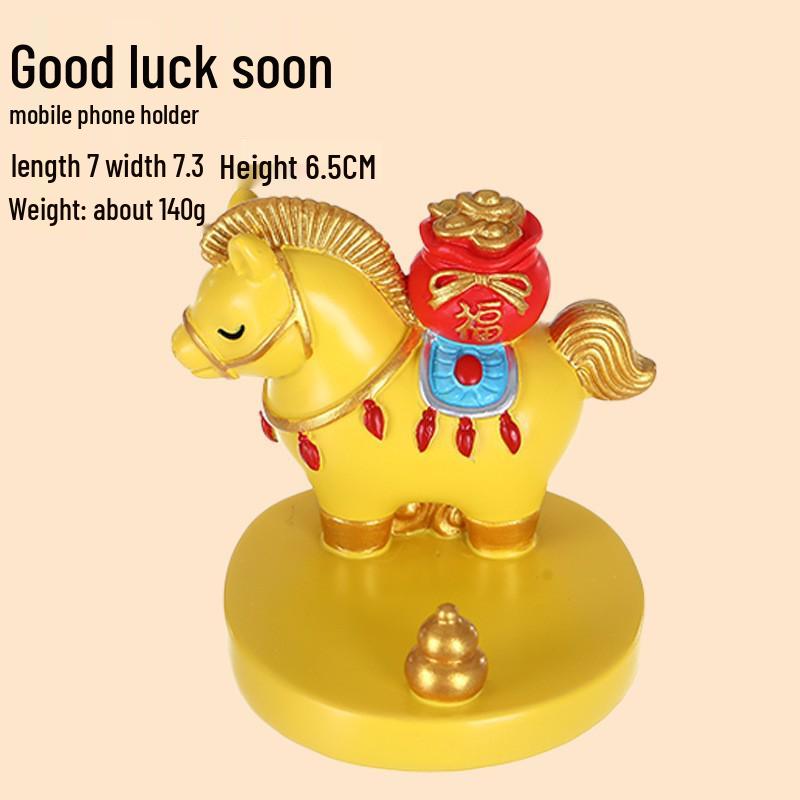 Guochao Year of the Horse Desktop Ornament: Zodiac Horse Office Mascot & Creative New Year Gift
