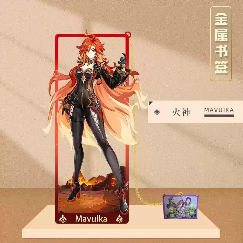Set Ufficiale Segnalibri Metallici Genshin Impact Skirk Furina Scaramouche Kinich Valessa Supporto Personaggio Arredamento Scrivania Anime Regalo