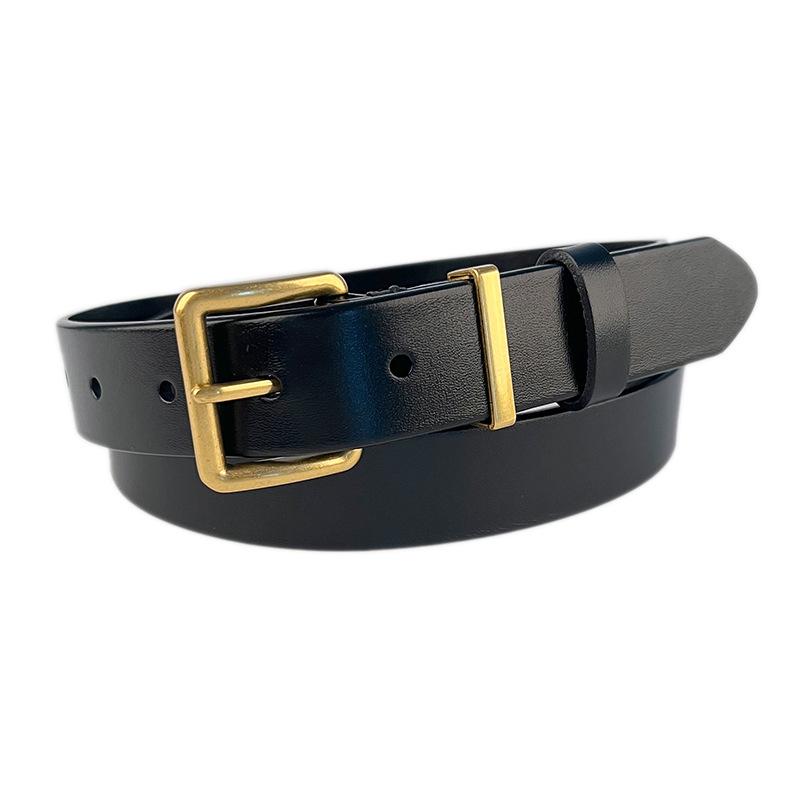 Retro Genuine Leather Women's Belt Cowhide with Casual Pants Denim Skirt Decoration Women's Belt Versatile Women