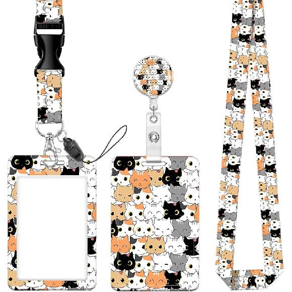 Badge Reels Retractable with Carabiner Reel Clip, ID Name Tag Work Badge Holder Belt Ferrule, Identity ID Badge Holder Cover Case for Office Work