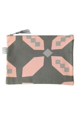 Minimynimo Platte Pouch Gemaakt in Nordic Gray, Japan, Patroon, Klein, Stof, 20cm, (Kruisbloem, Grijs)