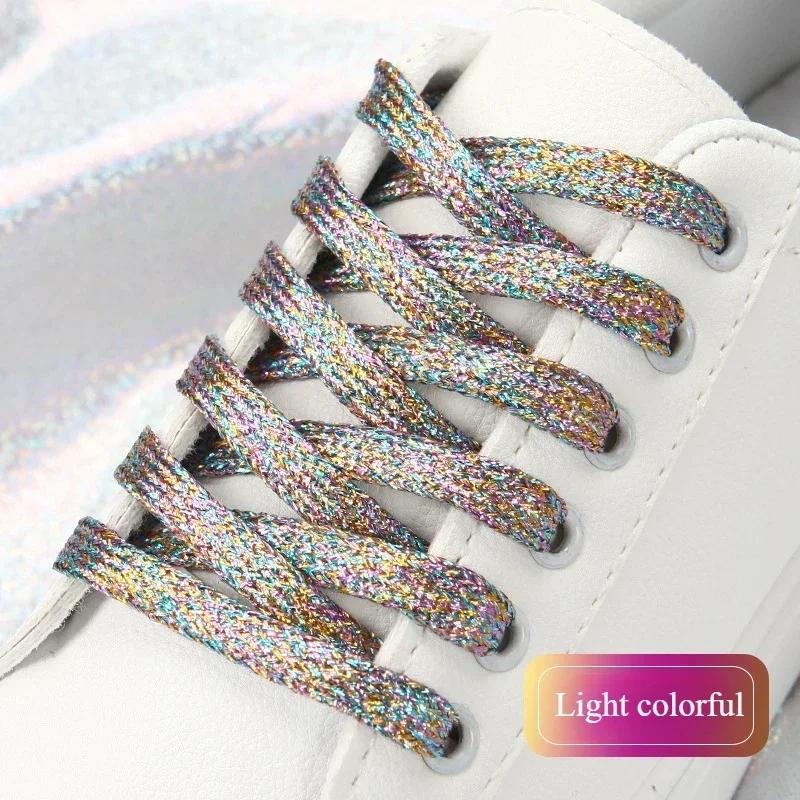 19 Colors Shiny Gold and Silver Colorful Bright Shoelaces 100-140 Cm Sneakers Shoelaces Boots Laces Rainbow Shoelaces String