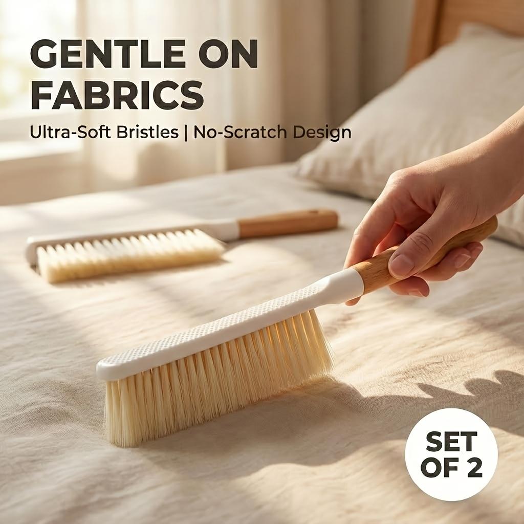 2Pcs Long Handle Soft Bristle Dusting Brush - Electrostatic Bed & Sofa Cleaning Brush for Home, Carpet & Furniture 2pcs pack