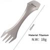 Outdoor Camping Cutlery Pure Titanium Utensils Multi-Purpose Titanium Fork & Spoon Set  Portable Cloth Pouch Included
