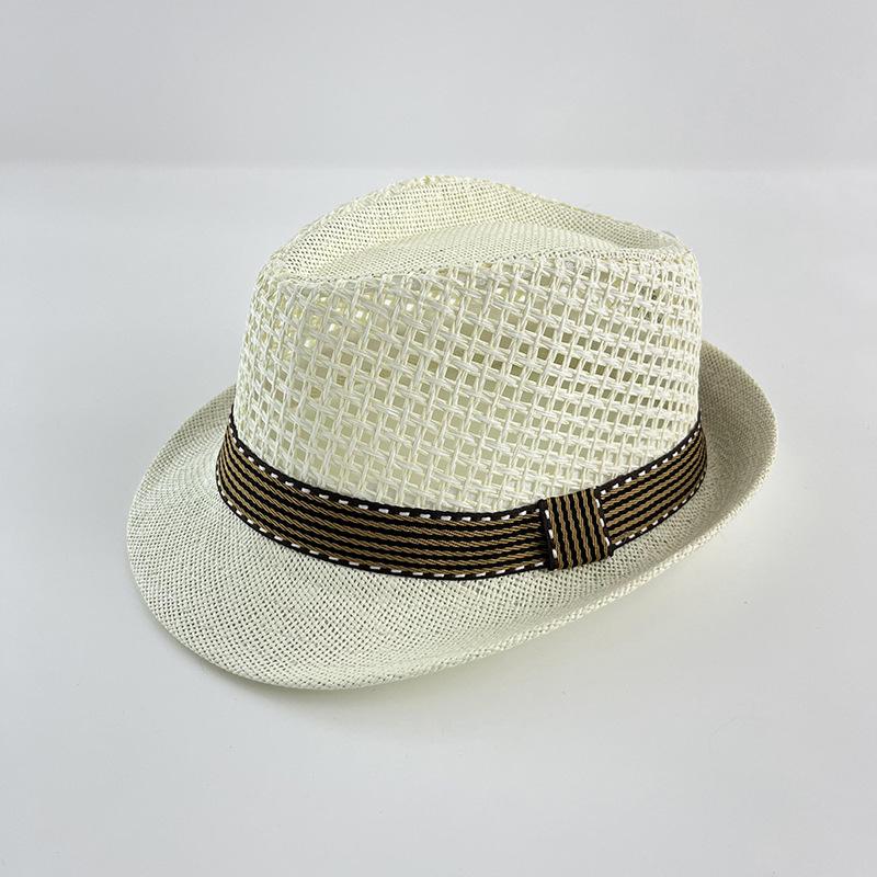 Kinder-Fedora für Frühling & Sommer: Strohhut für Jungen & Mädchen, Sonnenschutz, Reise- & Strandbekleidung, Britischer Stil.
