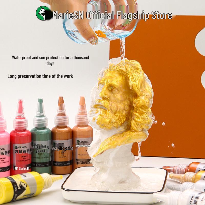 Mali Pearl White Gold Acrylic Paint - Waterproof, Metallic Color for DIY and Hand-Painted Projects