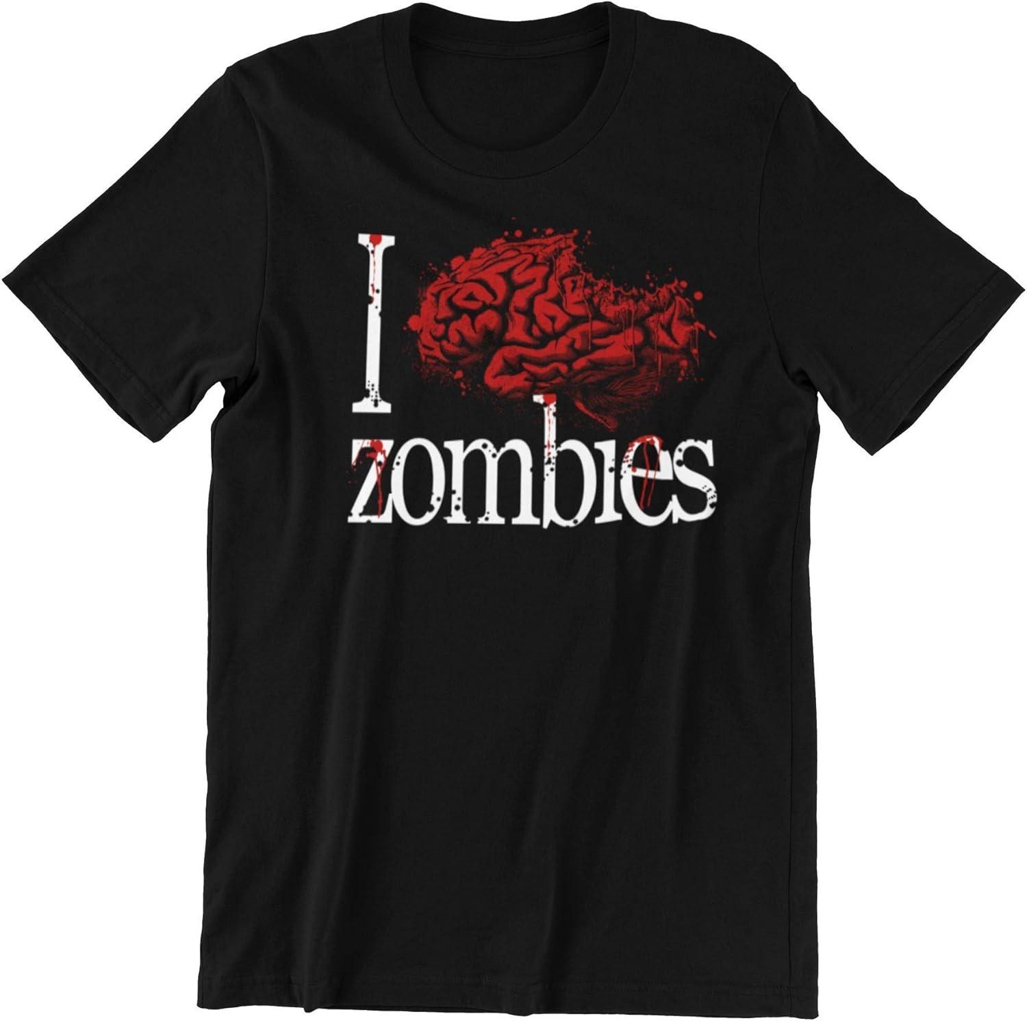 Pins & Bones Zombie T Shirt, I Heart Zombies, Blood Brain, Black T-Shirt XXXXXL чёрный