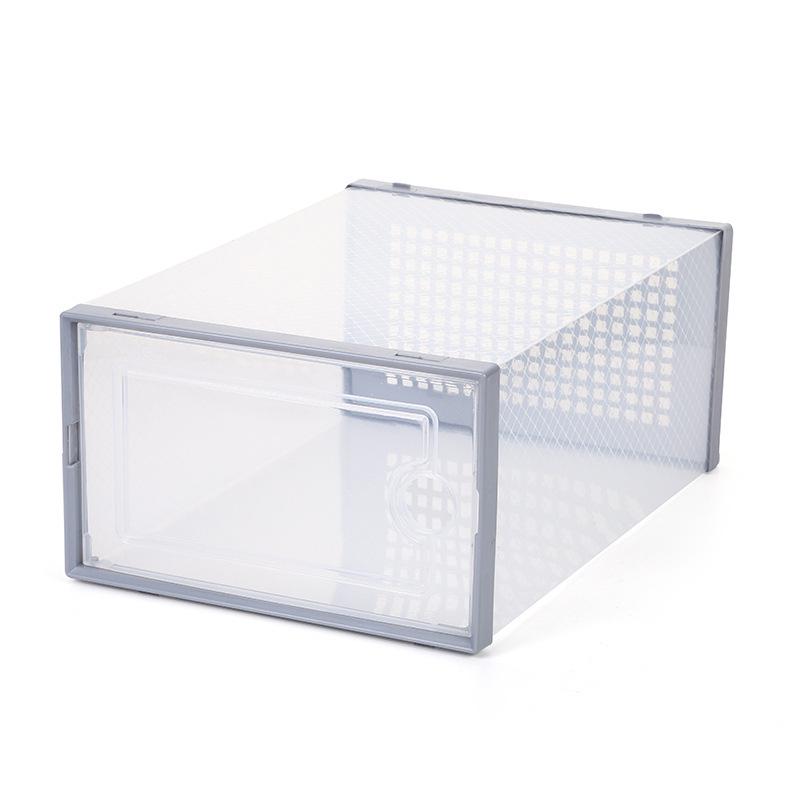 

Прозрачный пластиковый ящик для обуви с откидной крышкой - Компактный складной шкаф и полка для хранения обуви 33.5x25x17 cm