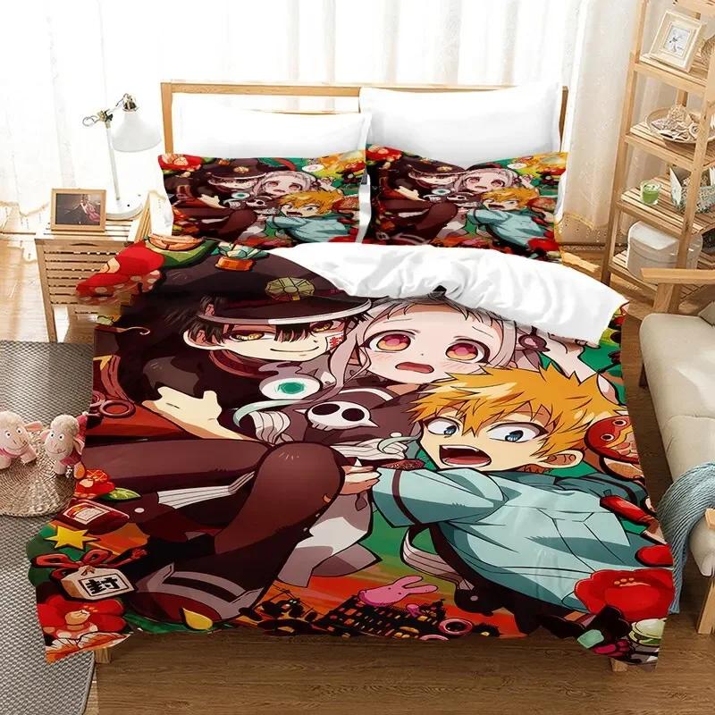 Anime Toilet Bound Hanako-kun Bedding Set Duvet Cover Pillowcase Double Twin Full Queen King Adult Kids Bedclothes Quilt Cover