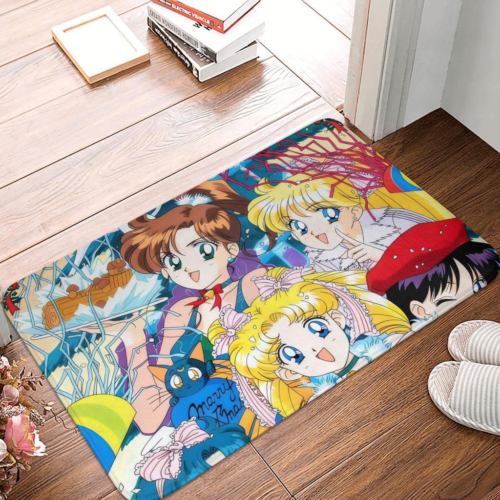 Anime Sailors Moons Luna Cat Doormat Non-Slip Entrance Bath Kitchen Floor Door Mat  Bedroom Balcony Carpet Rug