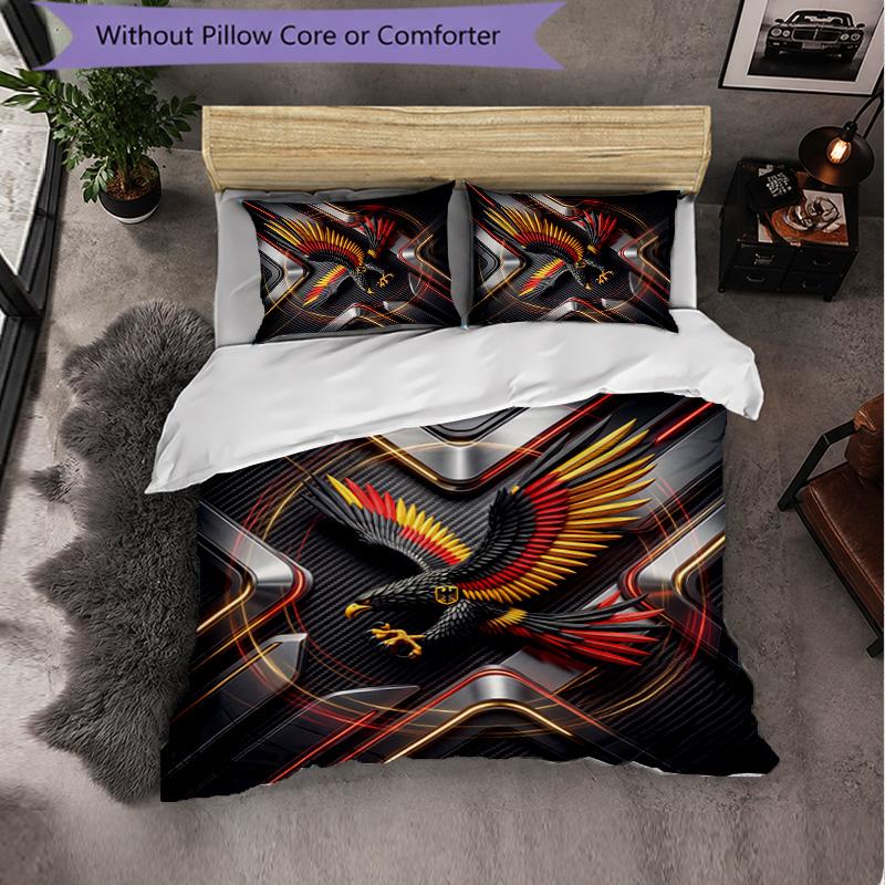 Germany Football Pattern 3 Pieces Bedding Set Soft Microfiber Duvet Cover with Pillow Cases for Bedroom