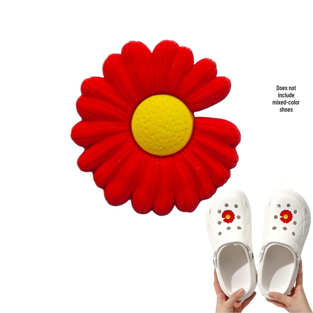 Daisy Cartoon PVC Shoe Buckle Accessories - Cute & Detachable Cross-Border Style for Hole Shoes