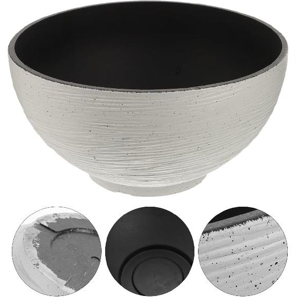 Housoutil Vintage Succulents Planter Ceramics Water Lily Bowl Hydroponic Planter Pot Round Succulent Nursery Pot Flowerpot Decoration (Beige) Office