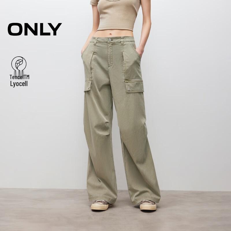 ONLY Women's High-Waisted Straight-Leg Cargo Pants