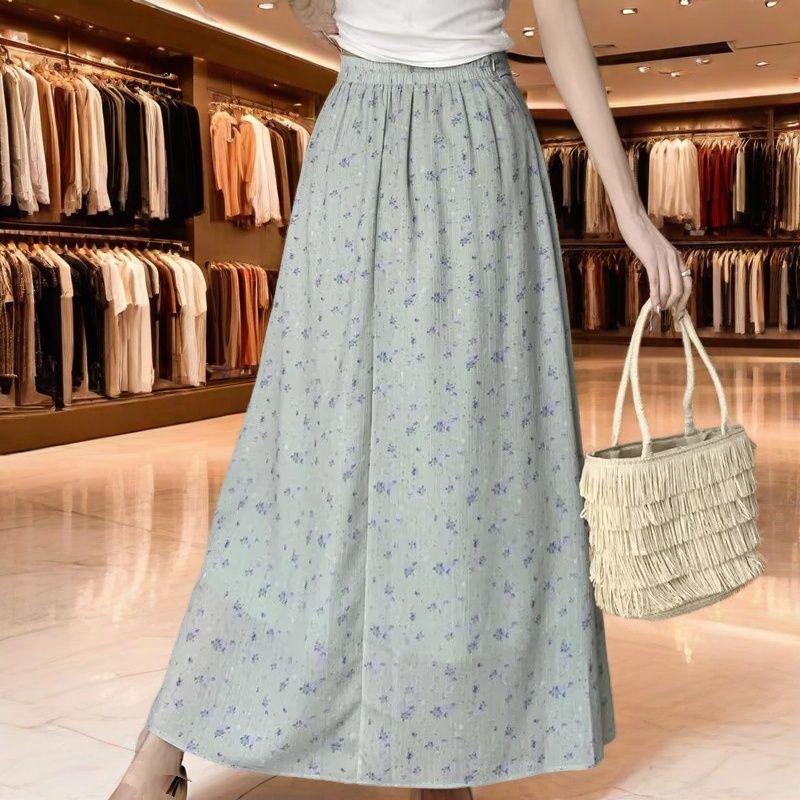 Fustă Midi de Vară din Șifon cu Imprimeu Floral pentru Femei - Fustă Florală Elegantă cu Talie Înaltă