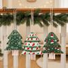 Seasonal Home Decor Christmas Tree Shaped Drawstring Gift Bags, Xmas Hanging Treat Sacks, Small Item Storage Pouches Holiday Candy for Decorations