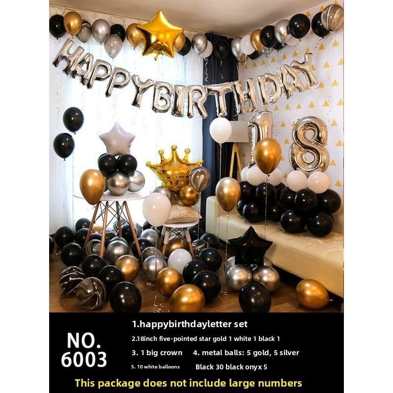 Birthday Aluminum Film Balloon Set Alphanumeric Balloon Set Birthday Party Background Decoration