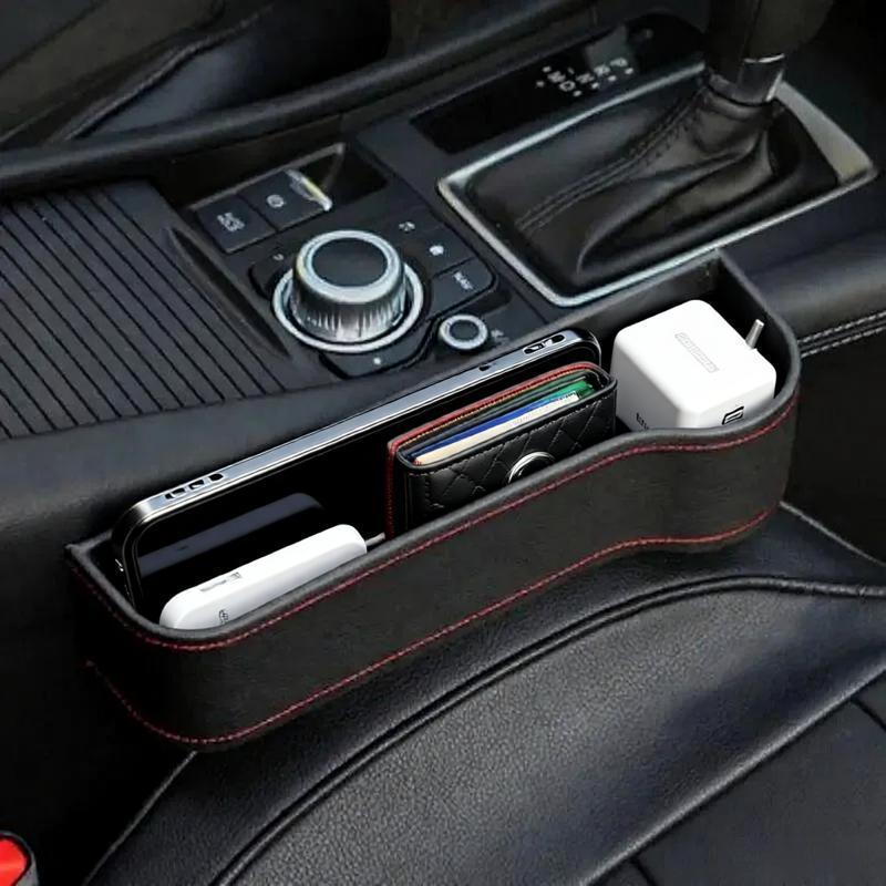 Car Seat Crevice Storage Box Seat Gap Slit Pocket Catcher Organizer Universal Car Seat Organizer Card Phone Key Holder Pocket