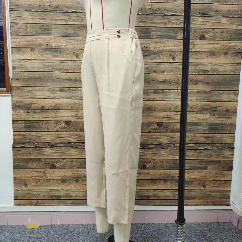 Sommer Damen Übergröße Elastischer Bund Lässig Einfarbig Elastische Wadenhose Neun Zehntel Hose