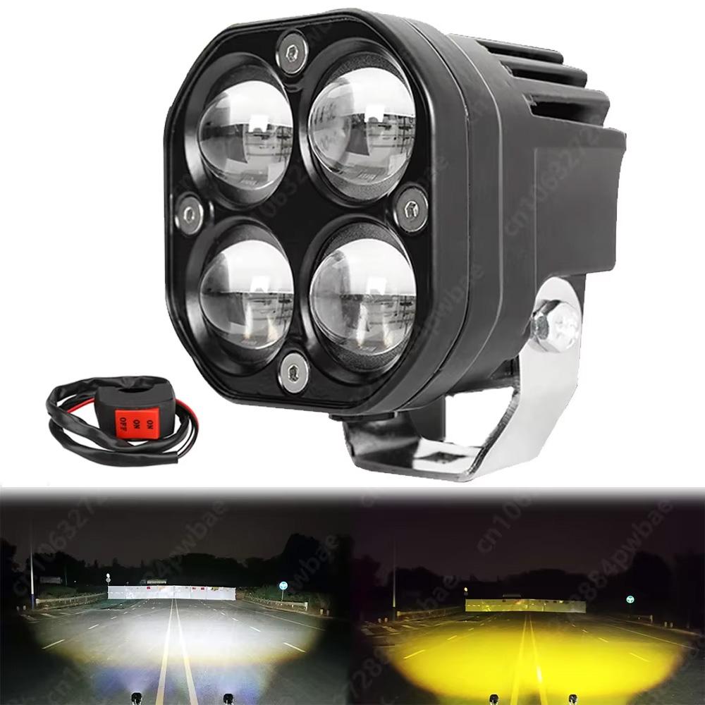Dual Color 3 Inch Motorcycle Spotlights 200W LED 30000LM 12V 24V Truck Work Light Fog lamp Headlight For Motorcycle Truck Car