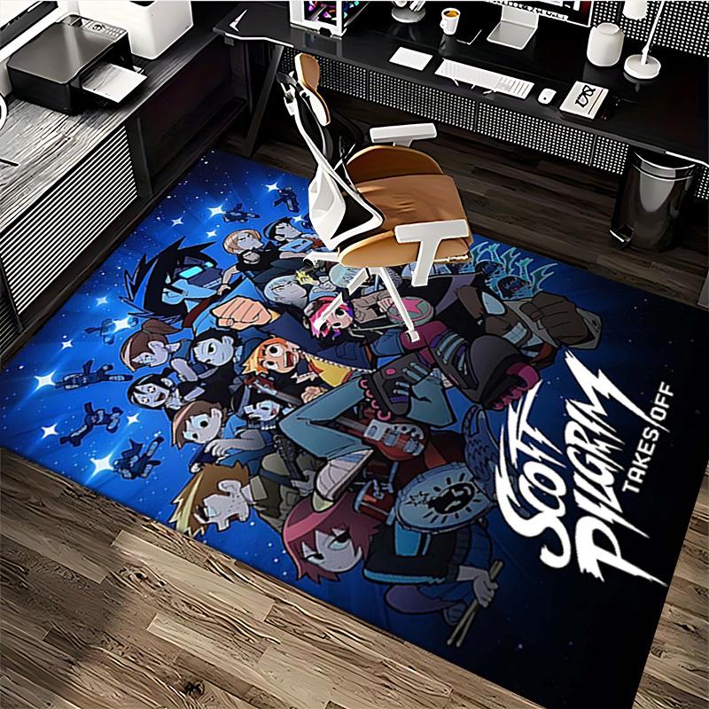1pc Scott Pilgrim Anime Cartoon Design Office Chair Mat Non-Slip Carpet for Home Decor, Living Room, Bedroom, Game Room - Perfect Gift Idea.Y065