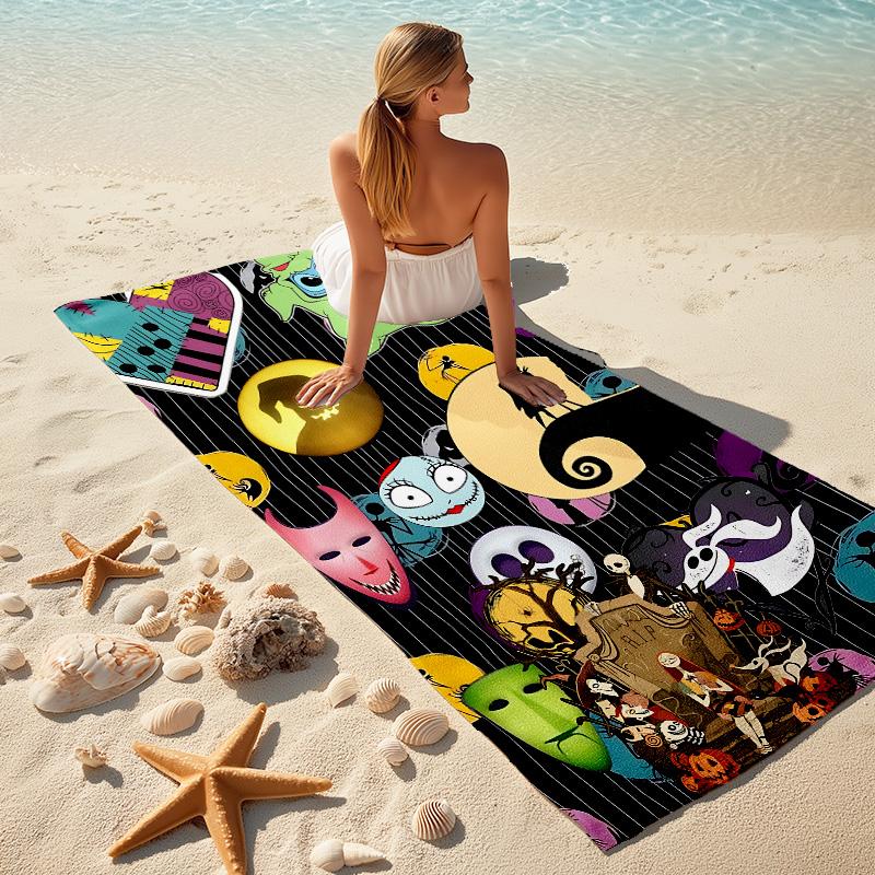 1pc Nightmare Before Christmas Art Microfiber Beach Towels Quick Dry Towel Sand Beach Towels Pool for Travel Swim Pool. S7290143