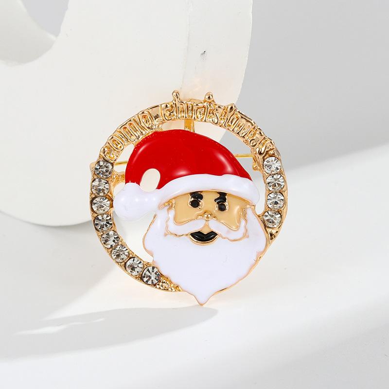 Brooch Christmas Brooch Deer Snowman Christmas Tree Corsage Alloy Diamond Versatile Clothing Accessories